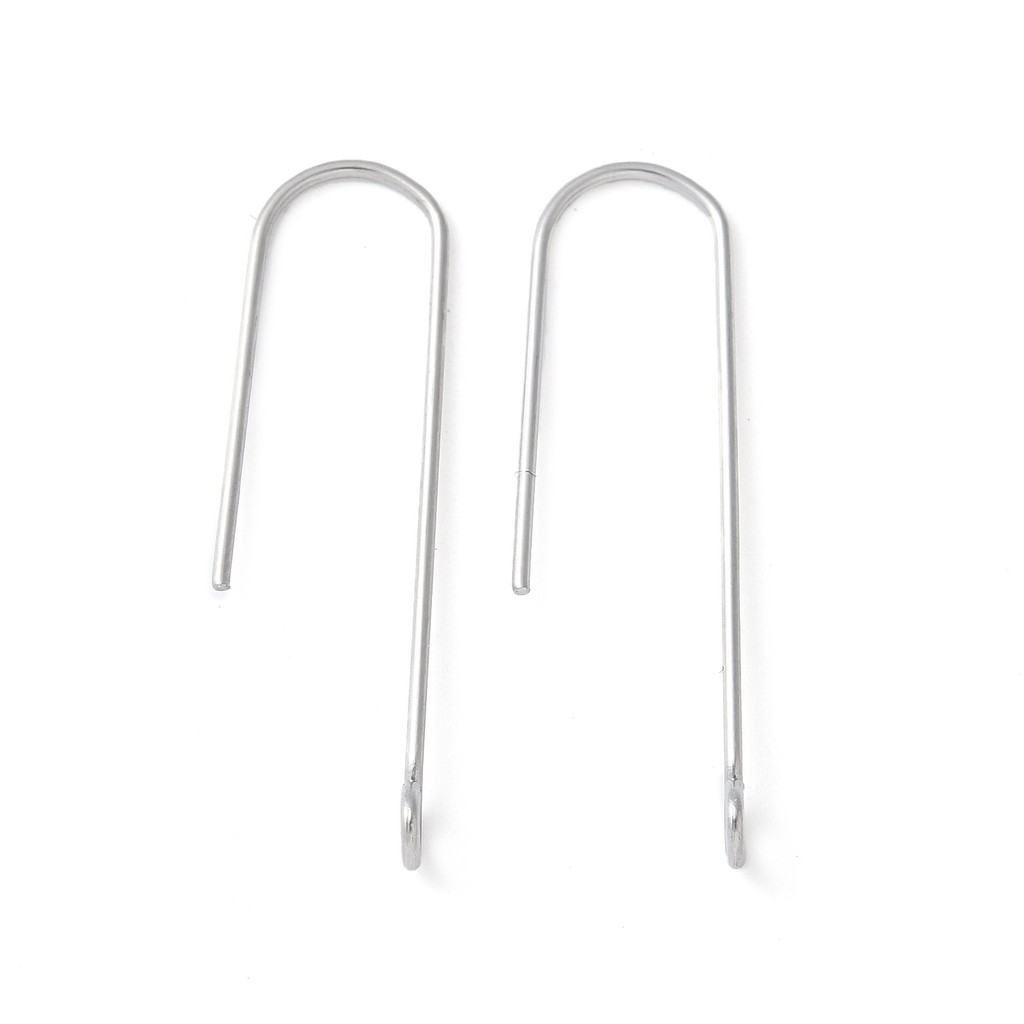 TEMU 50 piezas de gancho para pendientes de acero inoxidable 316, alambre para orejas con bucle horizontal para respaldos de pendientes y accesorios