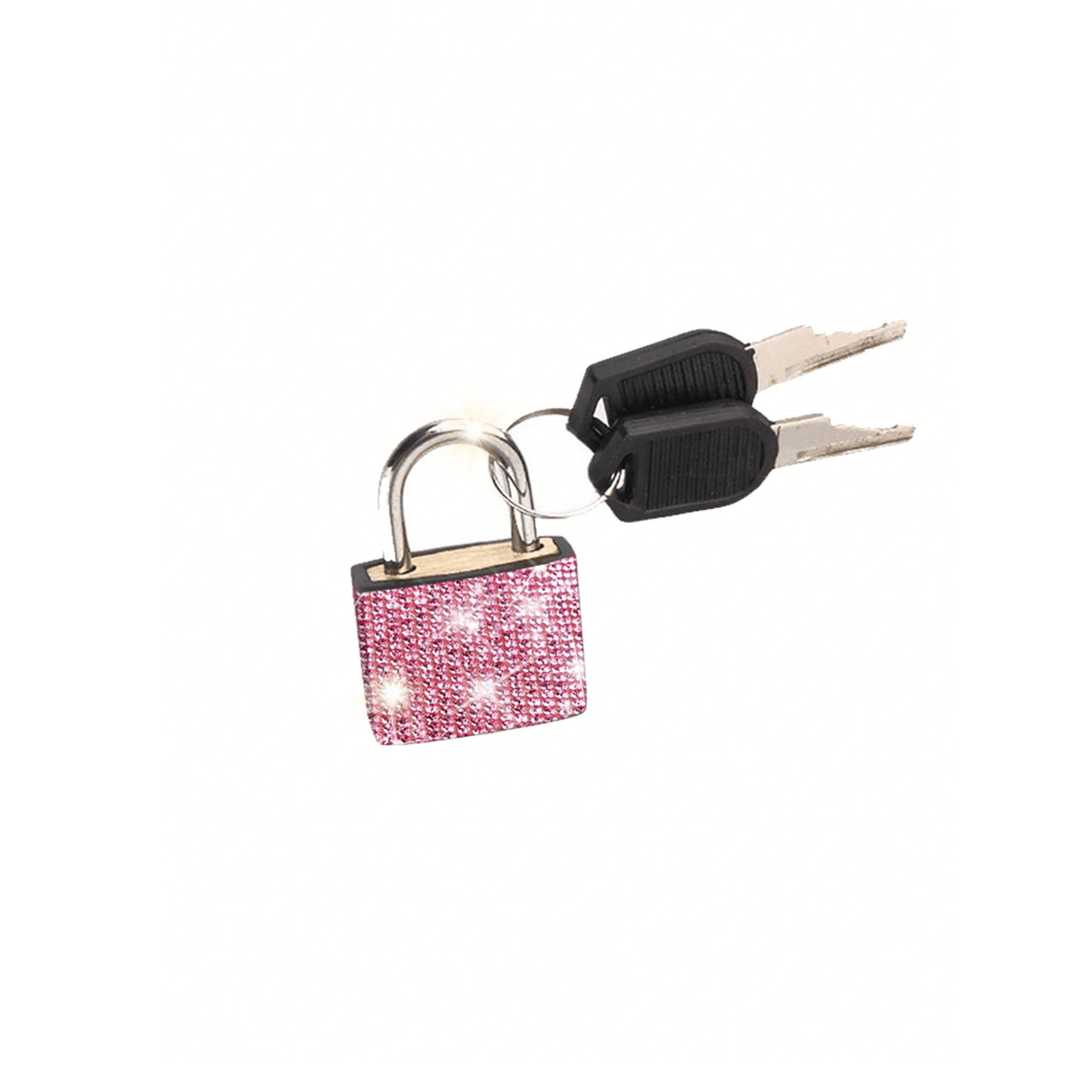 TEMU Summer Shining Padlock With 2 Keys - Rhinestone Small Square Lock Suitable For Suitcase, Jewelry Box, Women's Bags, Wallets - Sparkling Gift For