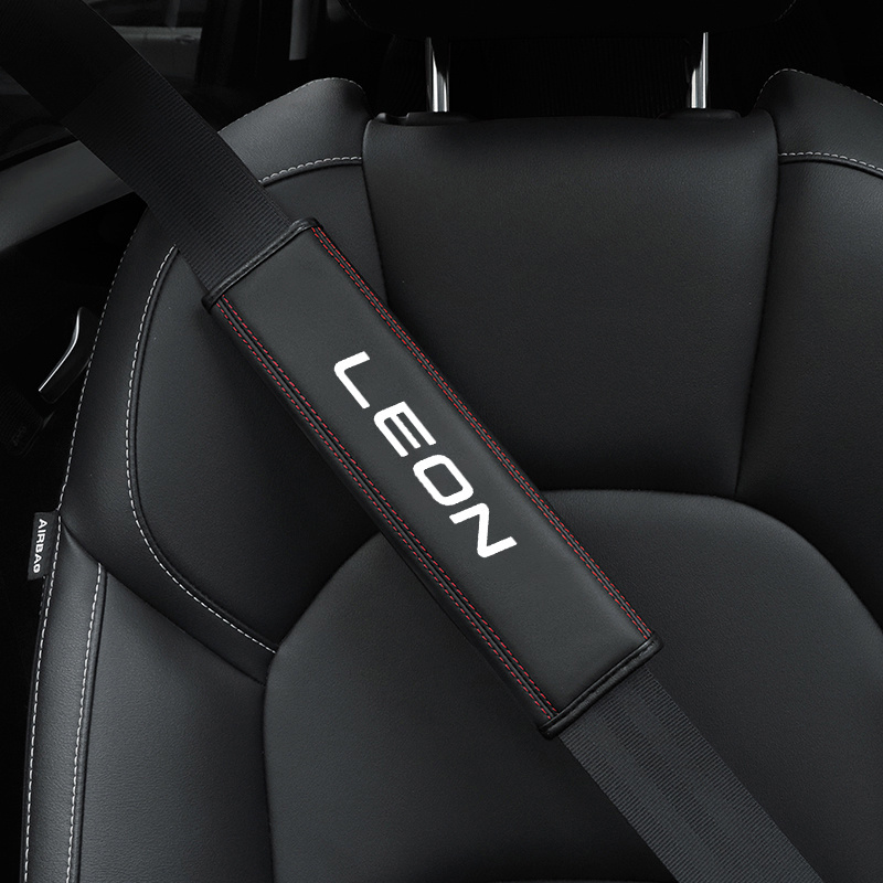 TEMU Car Seat Belt Cushion Seat Belt Pu Leather Shoulder Protection Pad Accessories, Suitable For