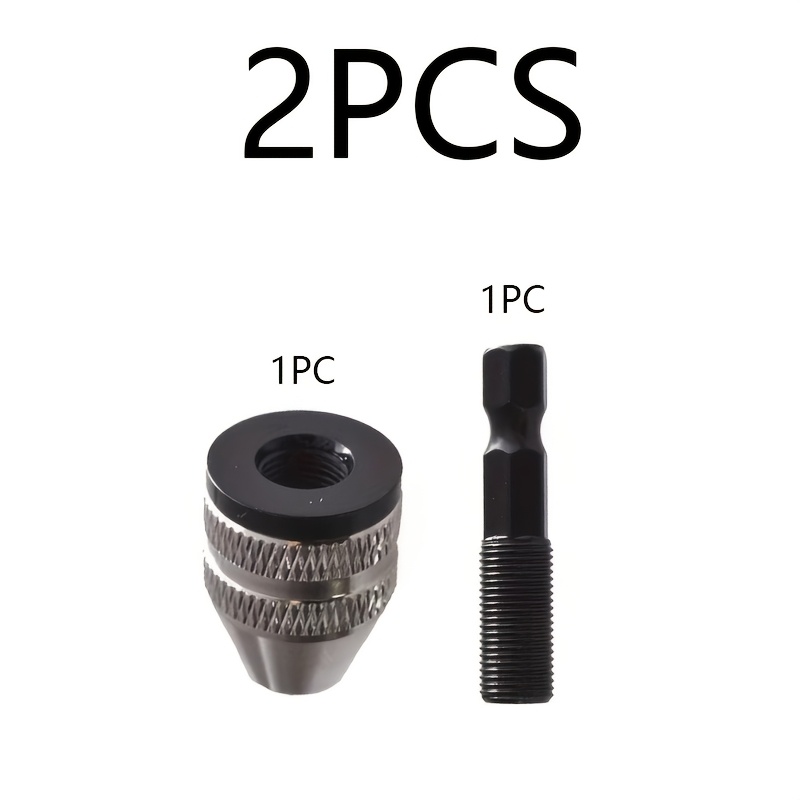 TEMU 2 Drill Chuck Adapters- Keyless Drill Chuck With 1/4inch Hex Shank, Compatible With Driver And Screwdriver Conversion Functions, Allows For Bit