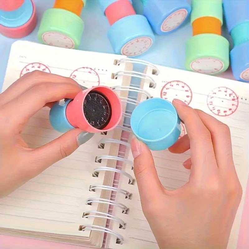 Clock Stamp for Teaching Time, No Ink Required