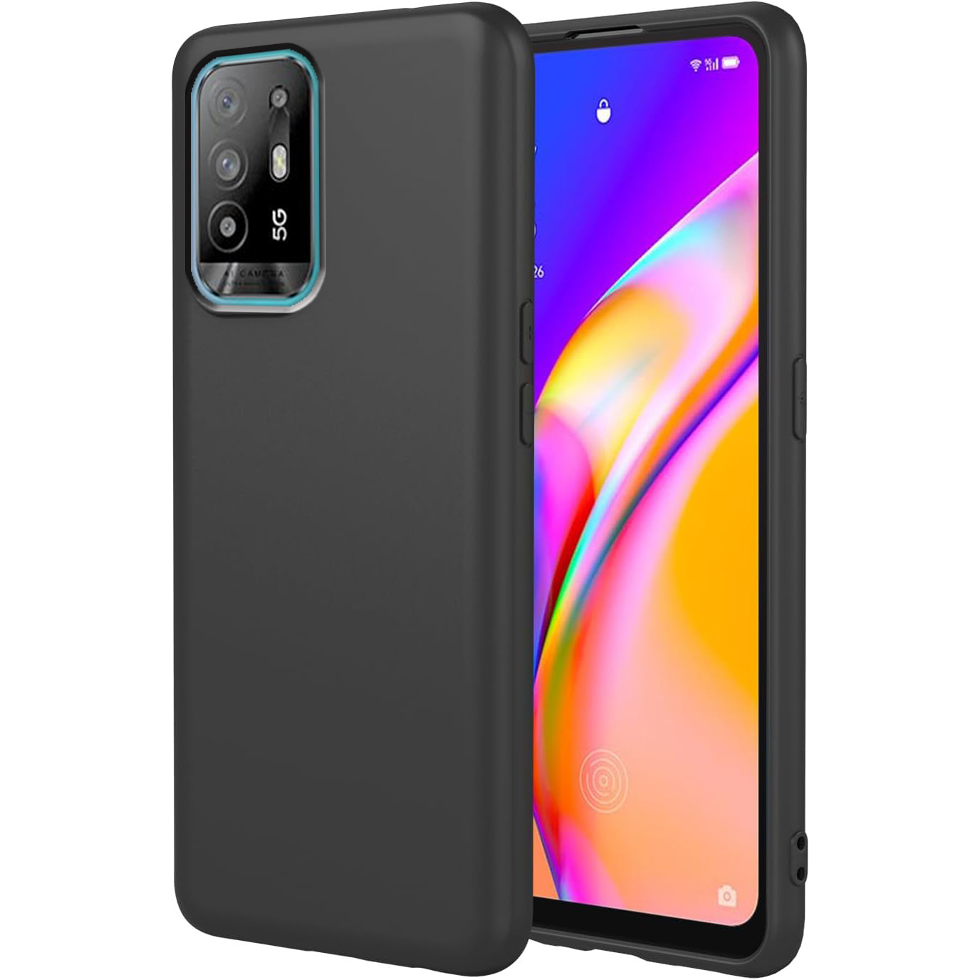 TEMU Étui de téléphone : Étui pour OPPO A94 5G, Reno5 Z, Étui en silicone souple noir, -rayures et antichoc, coque de à
