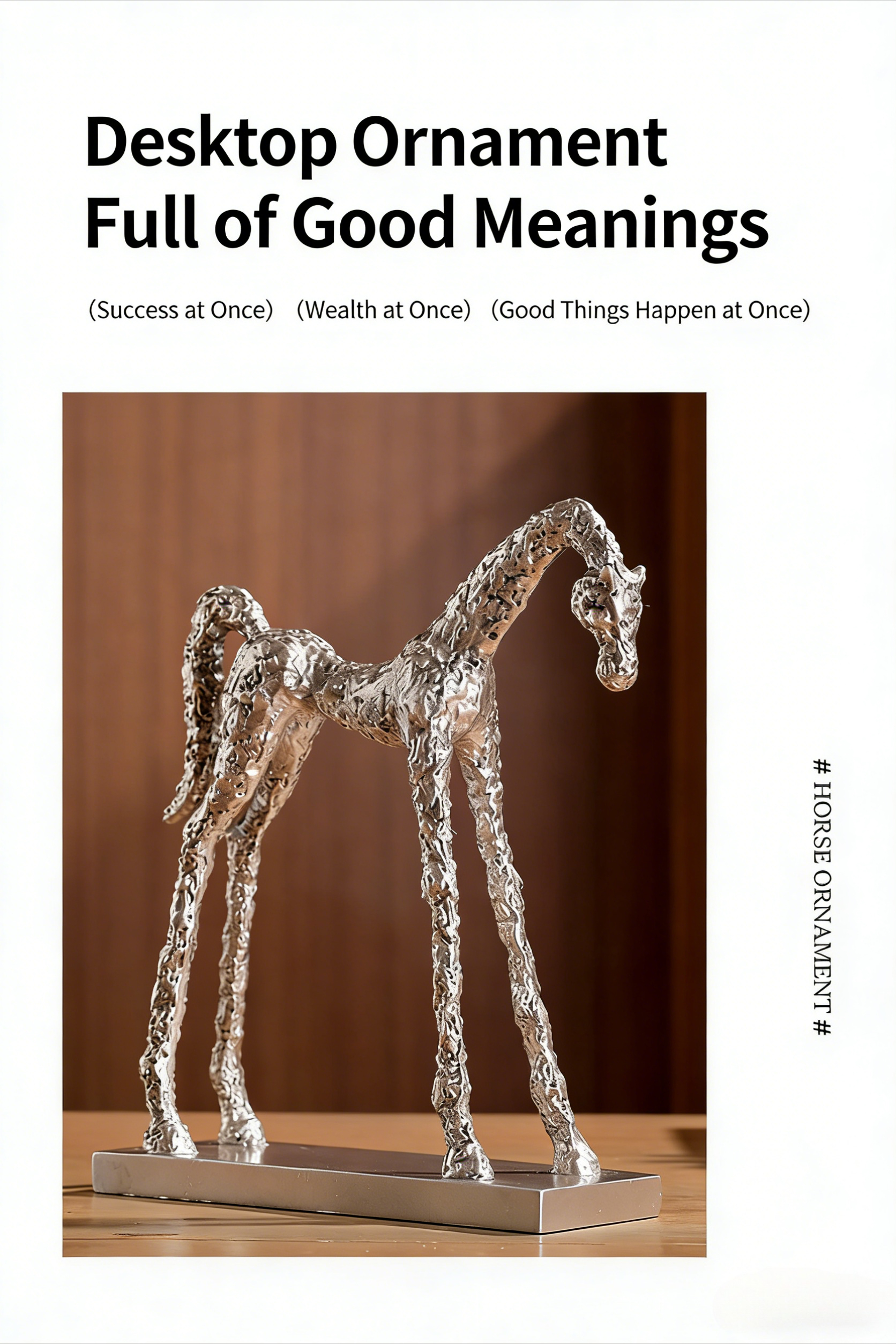 1pc of Resin Silvery Vintage Silvery Horse Ornament | Artistic Craft Table Decoration for Living Room, Entrance, Study, Home Decor, Long-legged Horse Modern Sculpture