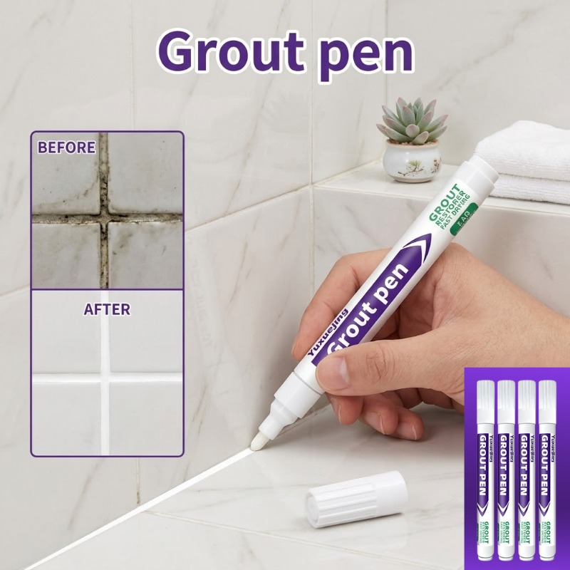 item picture 4pcs tile grout pens waterproof floor tile sealing pens suitable for home kitchen bathroom covering     floor renovation   compatible renovation pens   to     for tile renovation