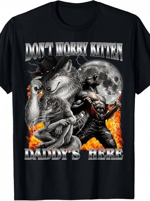 item picture wolf meme kitty daddys here t shirt