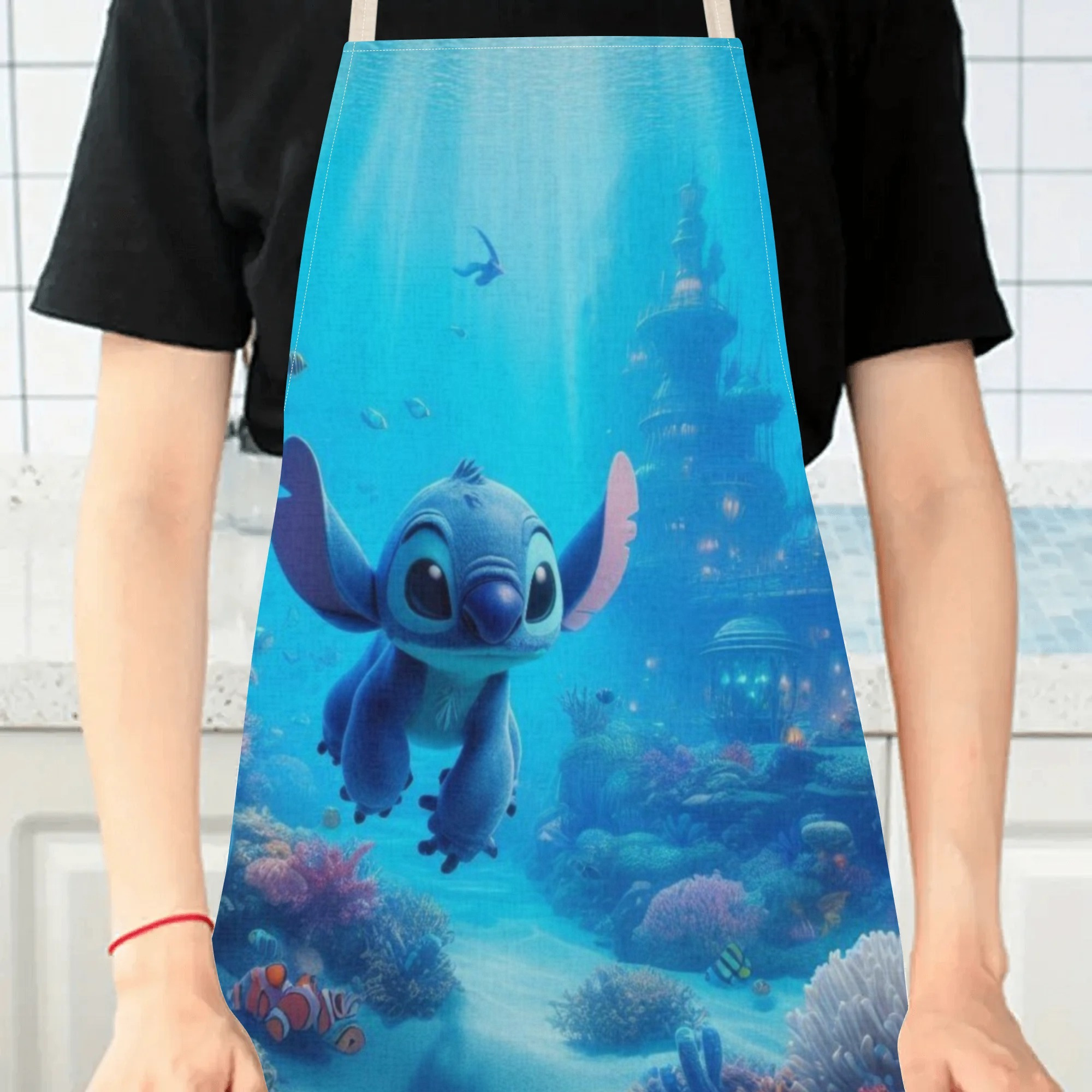 disney   a stylish waterproof apron featuring adorable cartoon designs of  ,  ,  ,  , and more.   beautiful and fashionable, with a simple and elegant style, suitable for hotels, supermarkets, restaurants, fru hops, bubble tea stands, and   home use. details 3