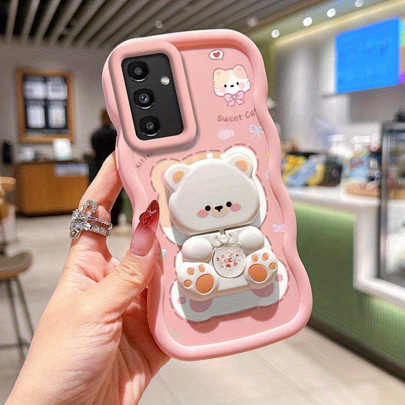 TEMU Phone Case - Cute Cat With Bracket Pattern A14 4g Phone Case Comfortable Feel Case For Galaxy A14 4g With Elegant Perfect For Fashion