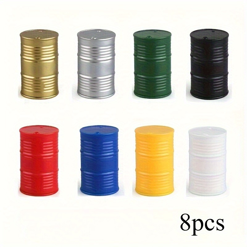 Image of 8pcs Mini Paint Bucket Scene Building Set, Oil Figurines For Model Sand Tray Additions, Durable Plastic Material, Small Size Model Ornament