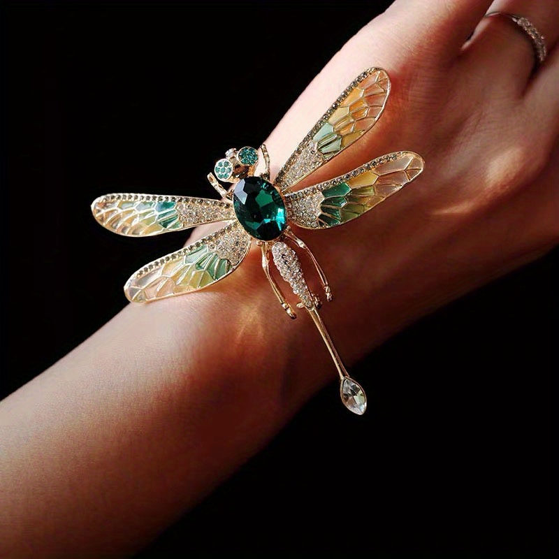 

1pc Vintage Style Zinc Alloy Dragonfly Brooch Pin, Enamel, Men' Accessory, Lapel Pin For Clothing And Shoes