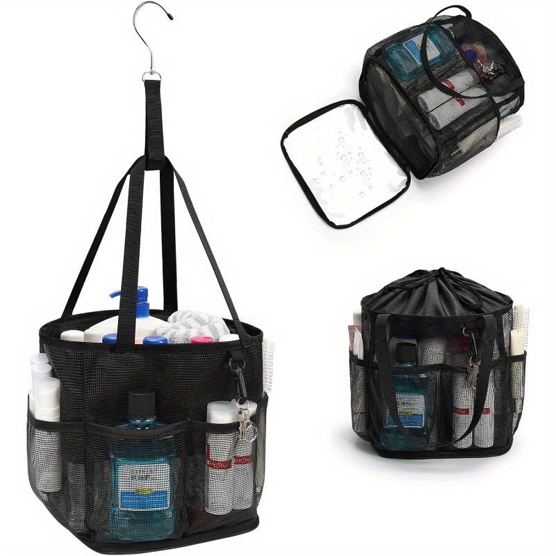 Large Mesh Shower Caddy Bag - Portable Toiletry Organizer With Hook For Dorm, Gym, Camp & Travel
