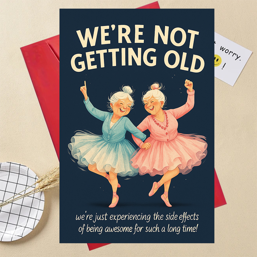 TEMU 4pcs (2 Greeting Cards + 2 Envelopes) Fun Birthday Cards | Designed For , Elders, Women, Mothers, Suitable For Retirement Party Celebrations,