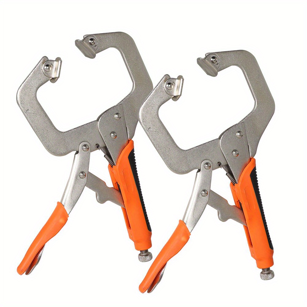 TEMU 2pcs Heavy Duty C-type Clamp With Rotary Pad Suitable For Workshop, Farm, Automotive Use - Jaw Capacity, Adjustable Non-slip Base For