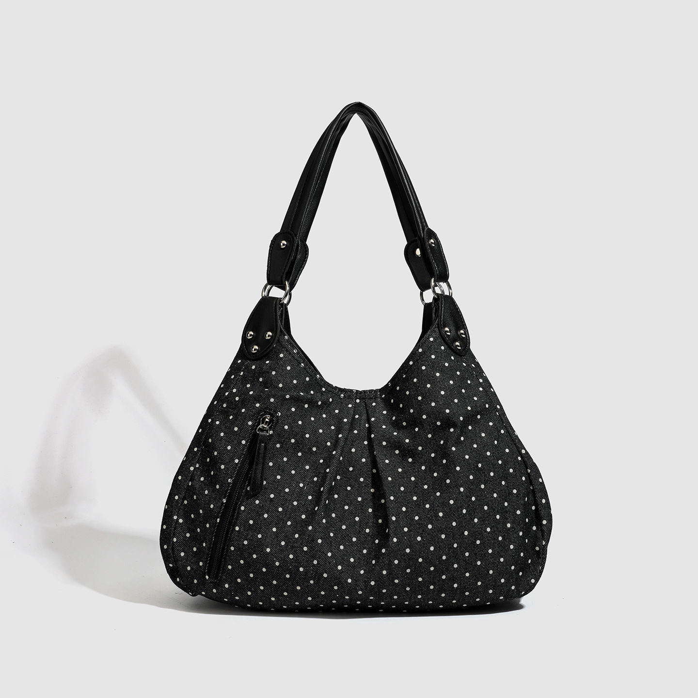 Korean-style Retro Artistic Polka Dot College-style Tote Bag For Women, 2026 Versatile Large-capacity Shoulder Bag