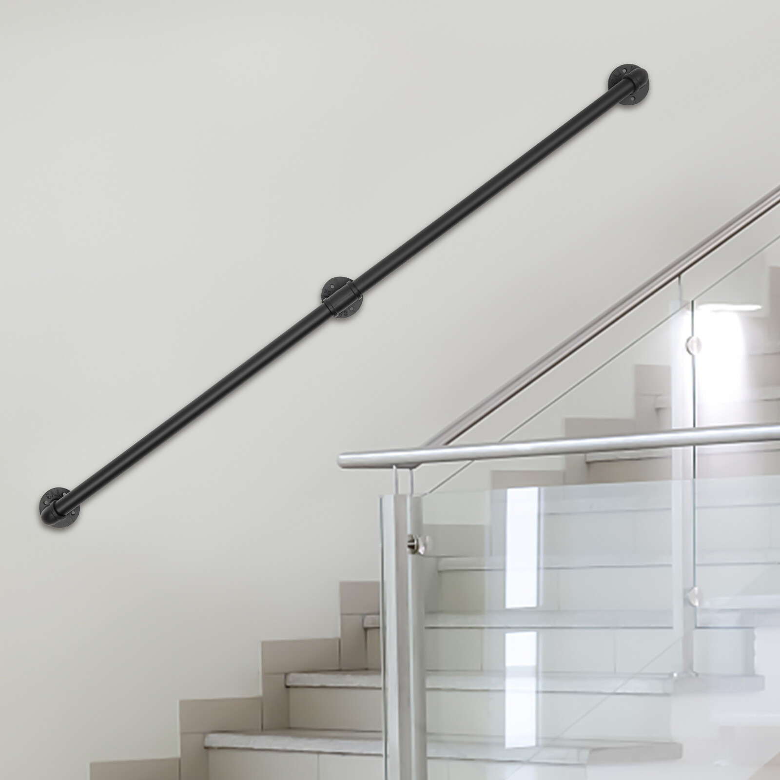 152.4 cm dviejų dalių metalinis laiptų turėklas
