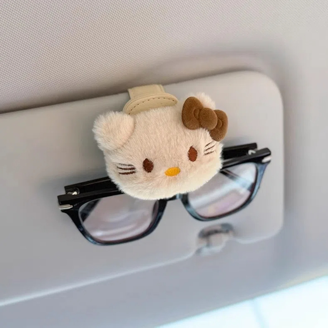 Cartoon Women' Glasses Clip Car Interior Sunglasses Clip Holder Sunscreen Storage Magnetic