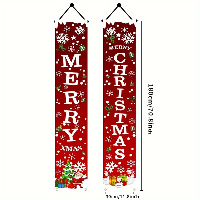 TEMU A Pair Of Festive Christmas Banners: Perfect For Home, Party Or Garden Decorations - 180cm/ 70.8in X 30cm/ 11.8in, Suitable For Indoor/outdoor