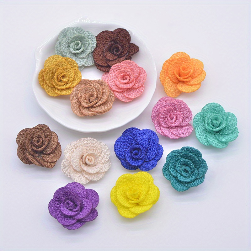 TEMU 20 pezzi 2.5 cm/ pollici Rosa in Rete Applicazione per Copricapo Clip per Capelli Decorazioni Aggiunte Vestiti Cappello Scarpe Artigianato Toppe