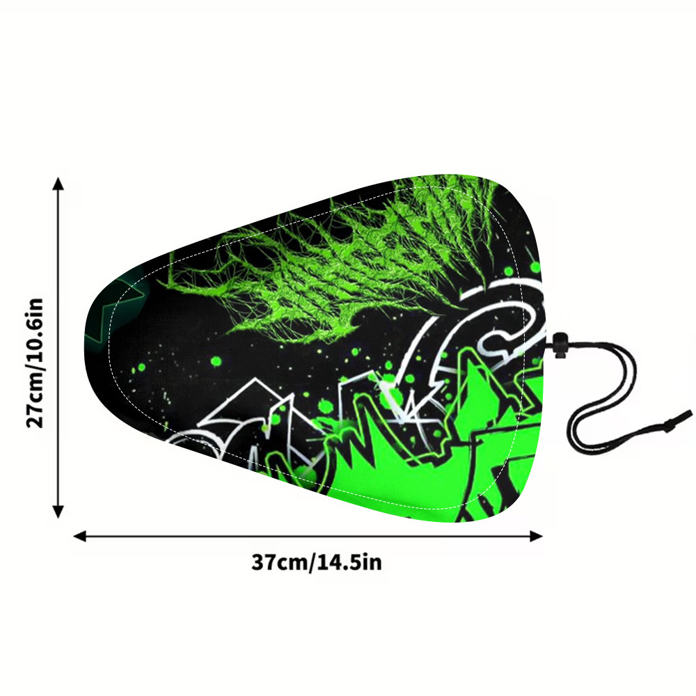TEMU Funda de asiento de grafiti verde fluorescente, 1 pieza, para todo uso, de elasticidad, para bicicleta con asiento original, fácil de instalar y