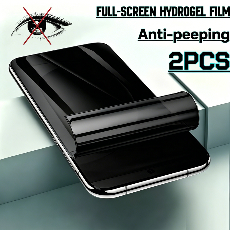 TEMU 2-pack Compatible With Oppo Find X9 • X9 Pro Black Anti-peeping Hydrogel Film – Self-, Ultra-thin, , Bubble-free
