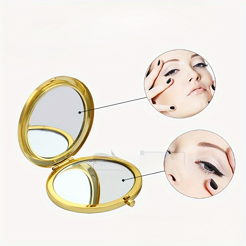 

1pc Steel , - Magnification, Engraved , Portable Makeup For & - ,