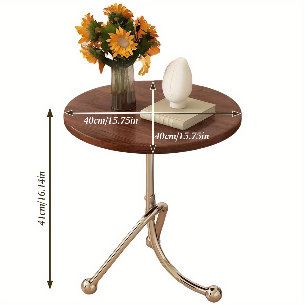 portable round side table 15 75 x 16 14 inches solid hardwood coffee table nightstand for living room bedroom office small spaces easy assembly vintage style   with sturdy metal legs coffee table for living room