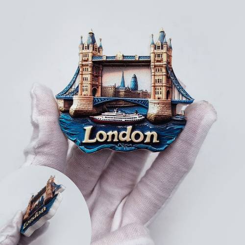 1pc london miniature sea crossing bridge fridge magnet 3d embossed resin high quality exquisite fridge magnet decoration suitable kitchen refrigerator office whiteboard fridge decoration home decoration landscape magnet