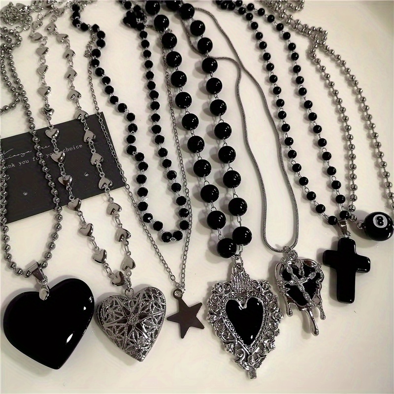 7pcs gothic punk pendant chain - Temu