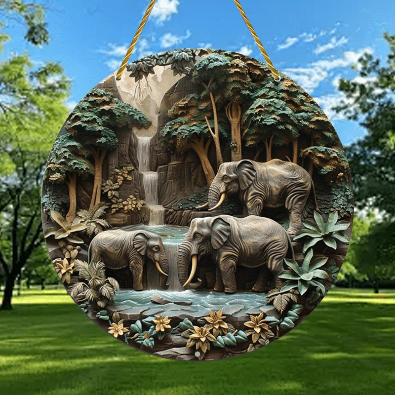 

1pc Elephants Playing In Round - Decorative For , Bar, , Decoration, ,