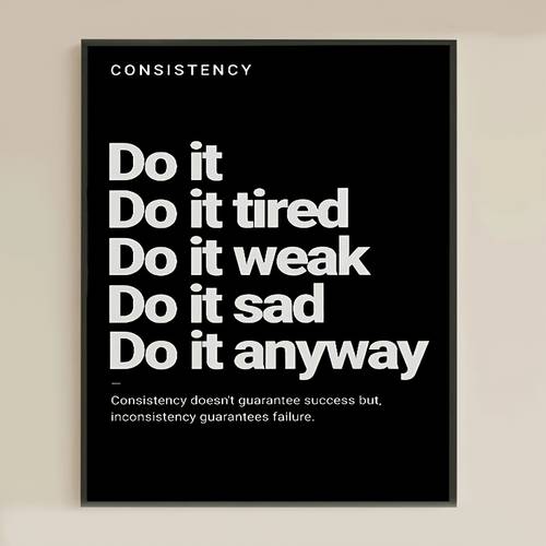 2d flat 2d flat motivational quote canvas poster religious suitable for gym for home office and study room decor black and white print unframed wall art for home office