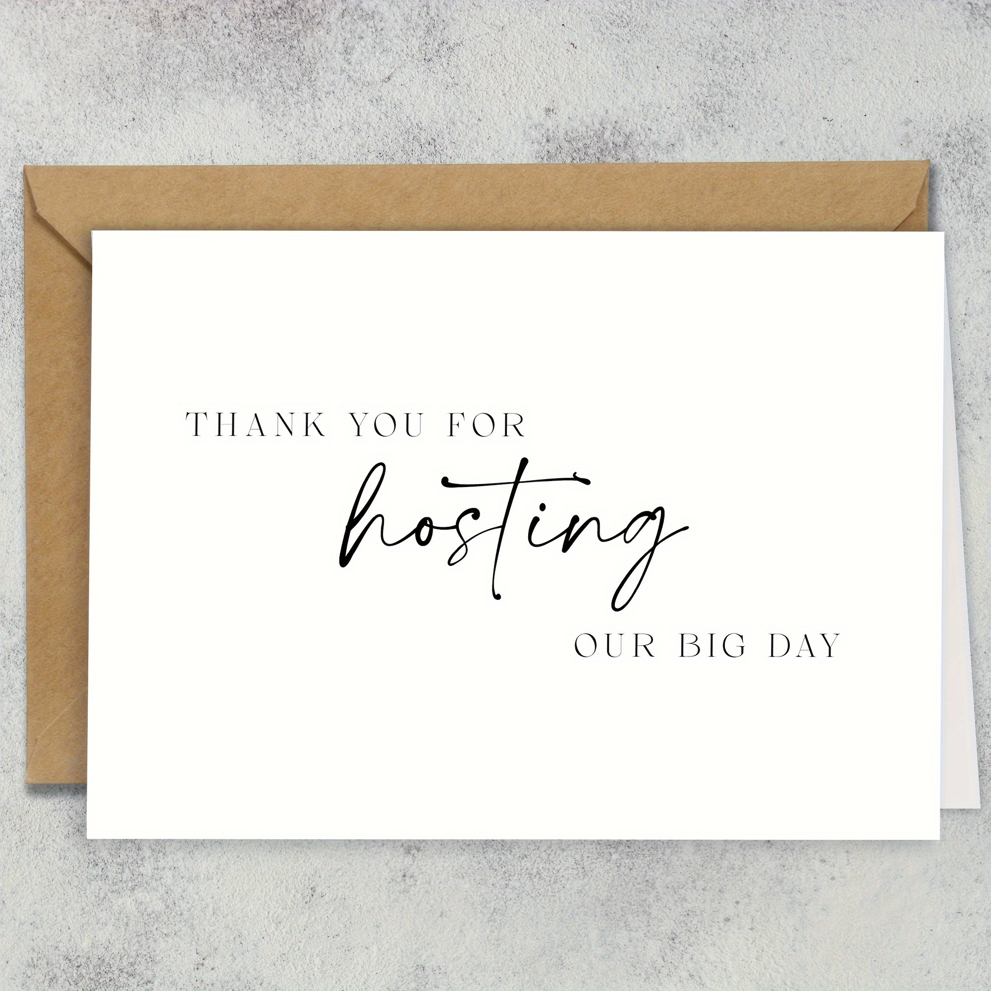 TEMU Elegant Wedding Thank You Cards Thank You For Our Big Day, With , Perfect For Expressing Gratitude To Wedding Hosts, Wedding Stationery Elegant
