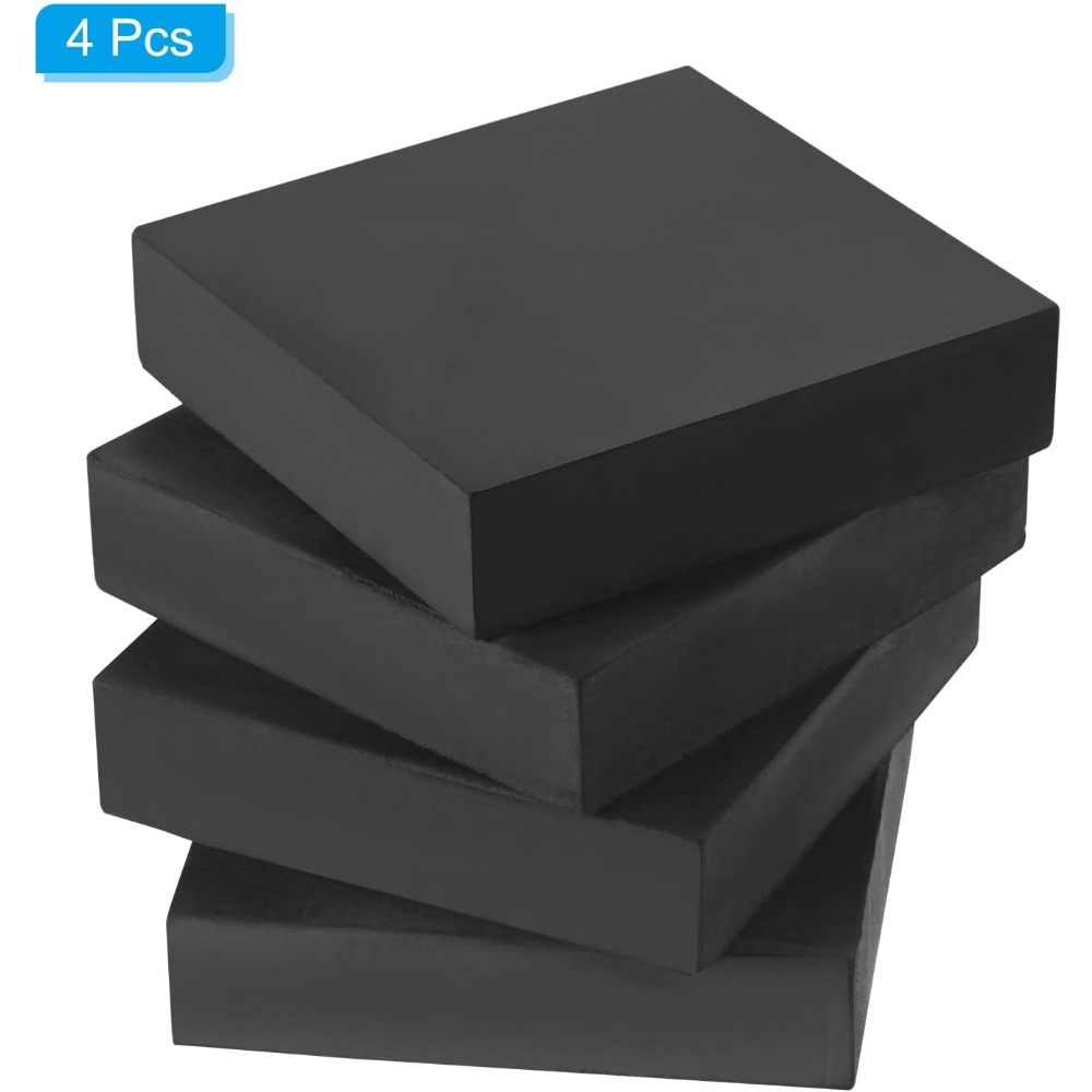 2d flat 4 pack black rubber bench blocks for jewelry making non slip square stamping base durable metal shaping hammering tools no power needed portable workstation accessories findings for jewelry making   nonslip surface diy crafters