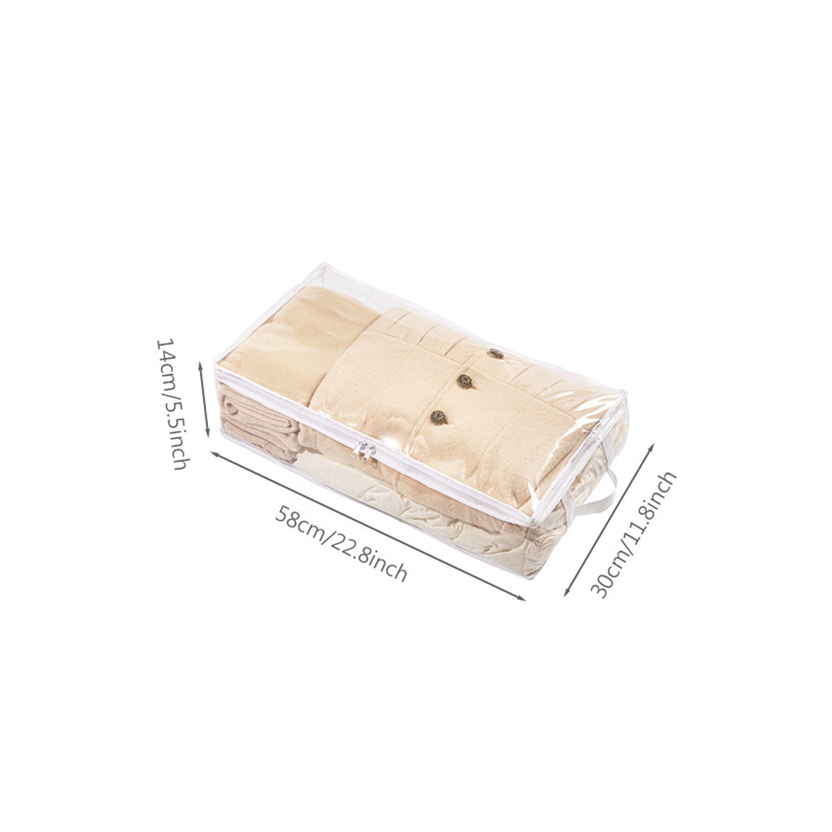 TEMU Boîte de rangement transparente pour couette, garde-robe anti-humidité pour maison, organisateur de vêtements, sac de rangement sous le lit