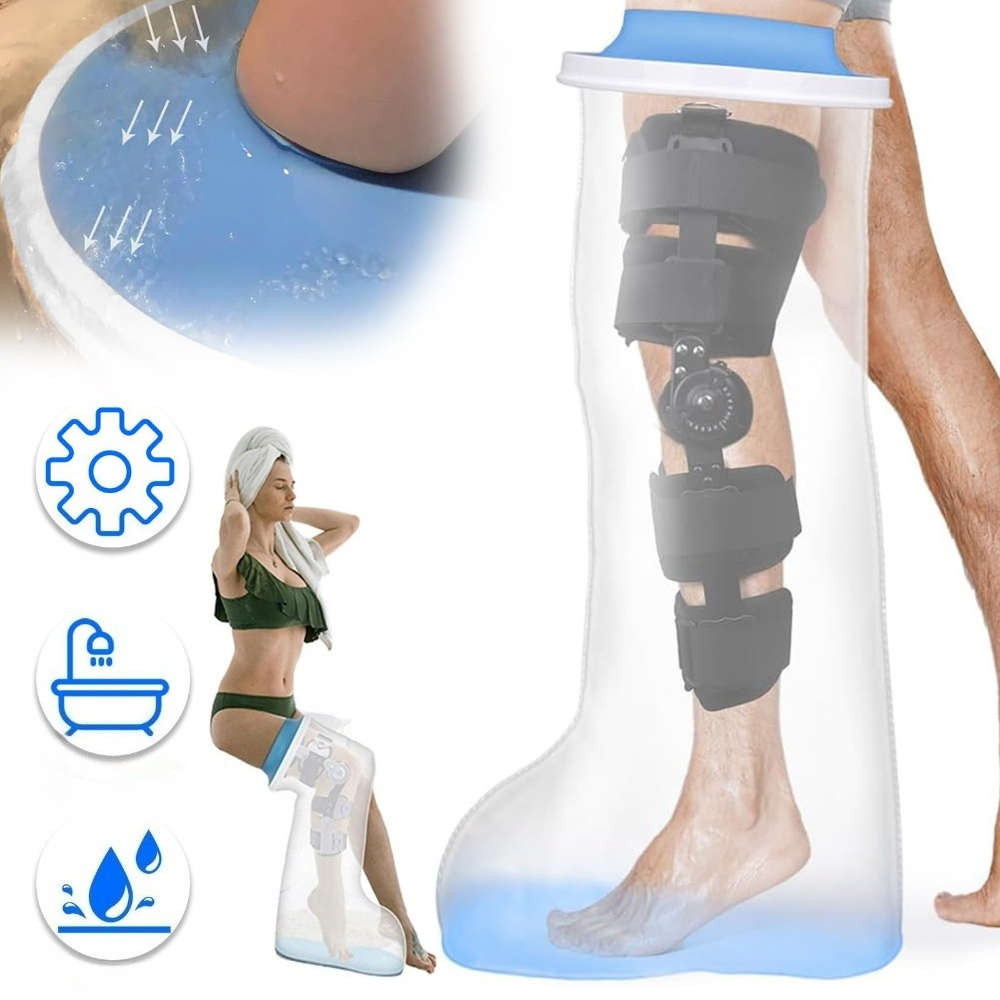 40 Inch Full Leg Cast Protective Sleeve, Reusable Cover Keep Bandage Plaster Dry, Practical Leg Wound Care Accessory
