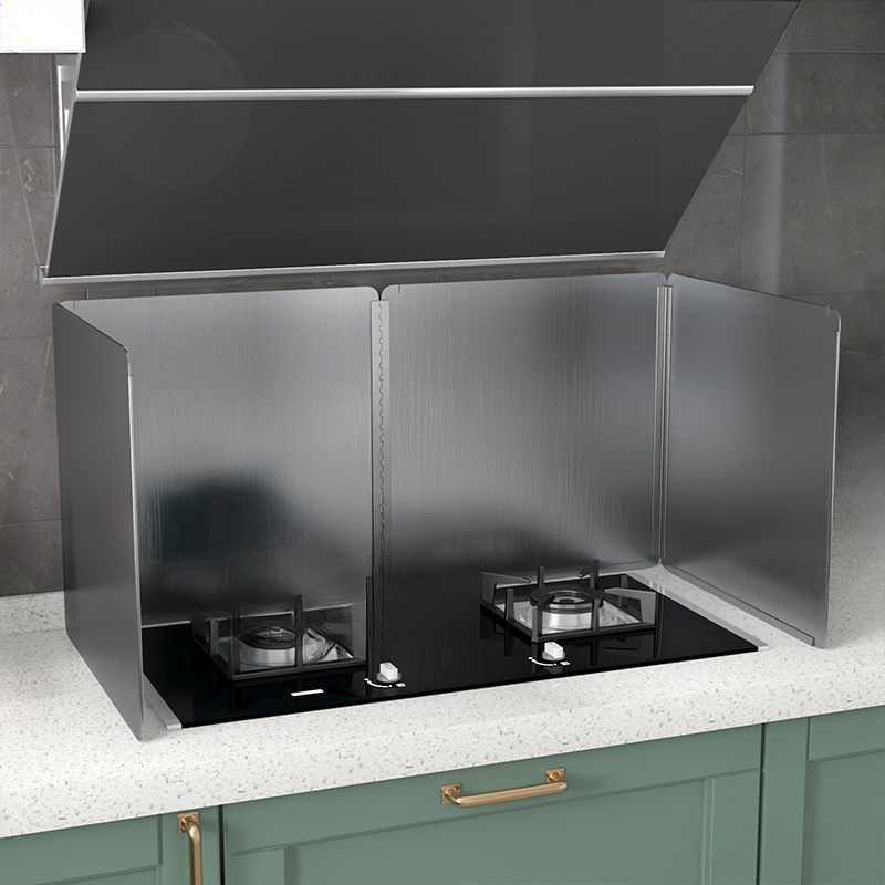 

1pc Stainless Steel Kitchen Guard - Heat Resistant Stove , & Easy To Clean
