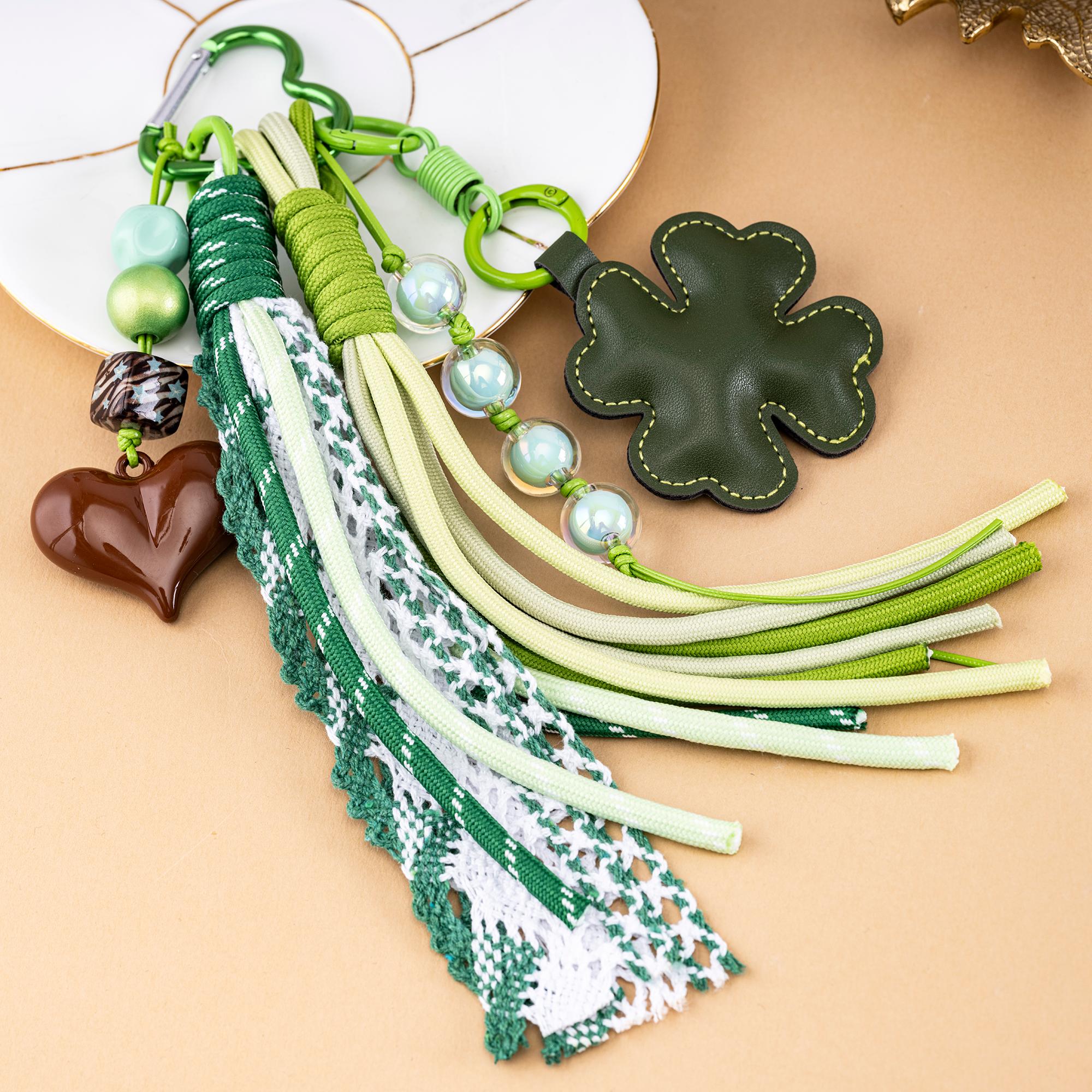 TEMU Luxurious Keychain With A Beaded Tassel Bag Pendant, Handmade From, Perfect For Mother's Day Or Valentine's Day As A High-end Gift For