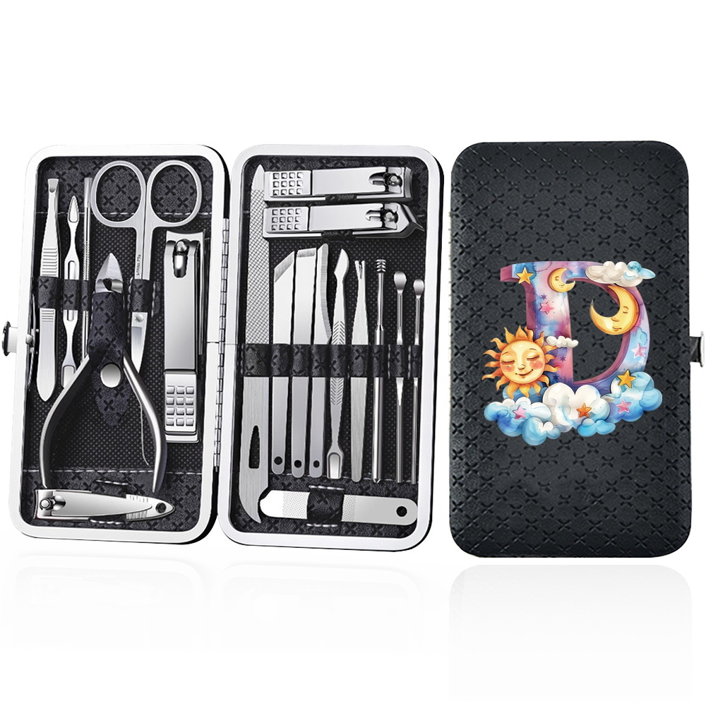 19pcs Portable Nail Clipper Set with Storage Box