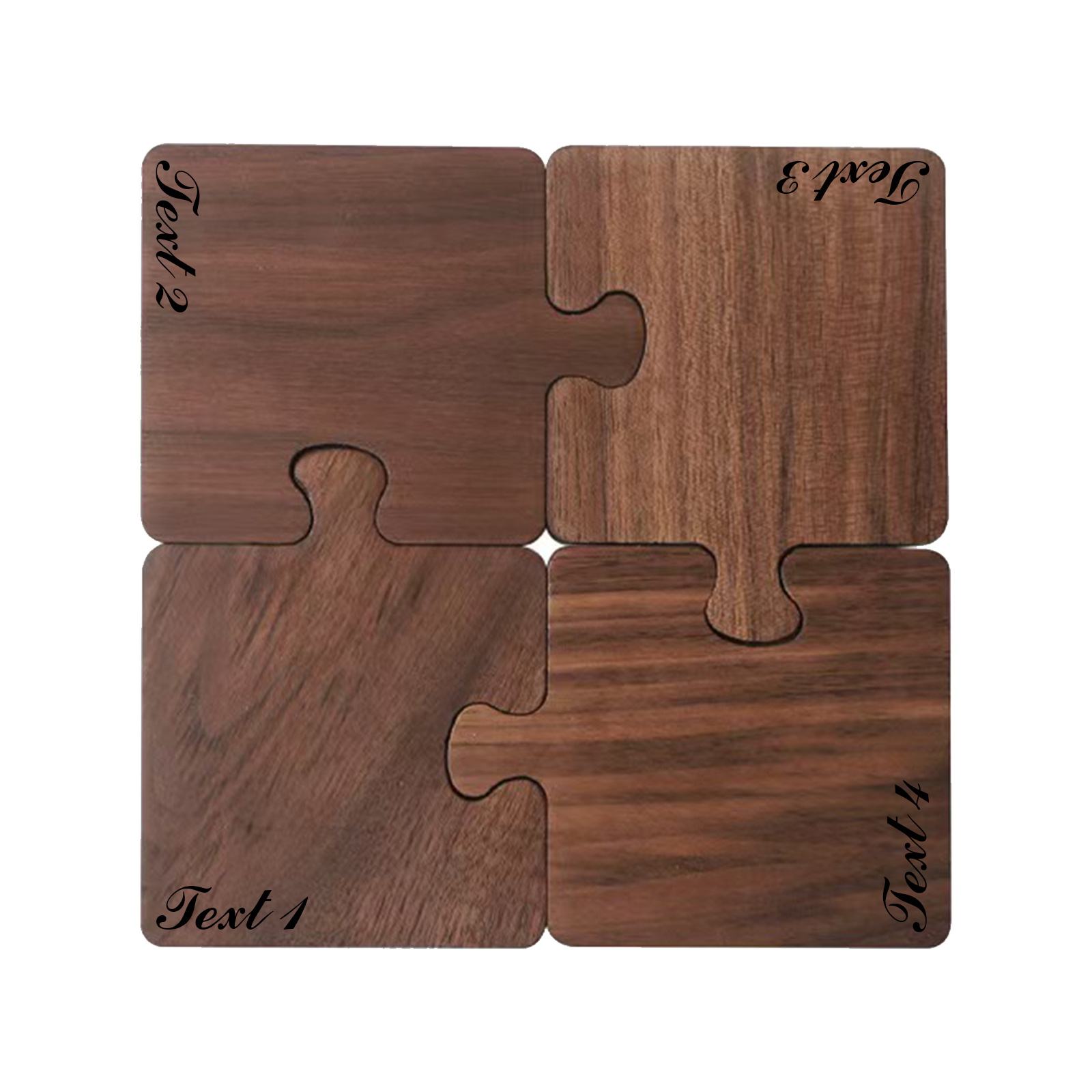 TEMU 4pcs, Personalized Wooden Coasters For Drinks - Puzzle Coasters For Modern Home Decor, Coasters For Coffee Table Tabletop Protection For Any