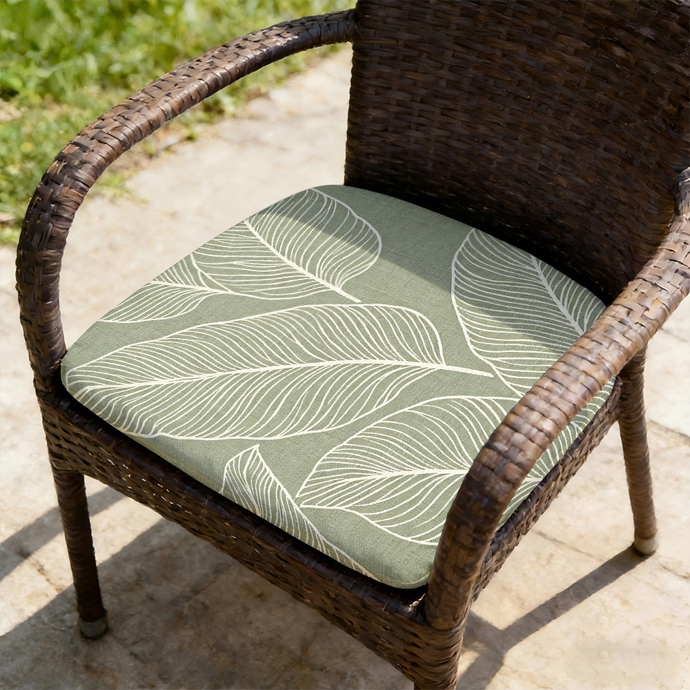 TEMU 1 pièce Coussin de siège de détente à motif de feuilles simple, Coussin de siège d'intérieur et d'extérieur, Coussin de , Taille 19,7*17,7*1,57
