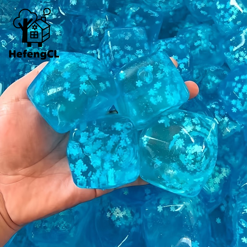 aesthetic blue flower ice square   kawaii   toy squishies high quality sealed outer packaging party gifts back to school gifts holiday gifts