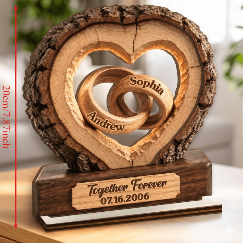 TEMU Customizable Wooden Nameplates, Suitable For Display On Bedroom And Living Room Walls. A Romantic Wedding Gift, Valentine's Day Gift, And A Gift