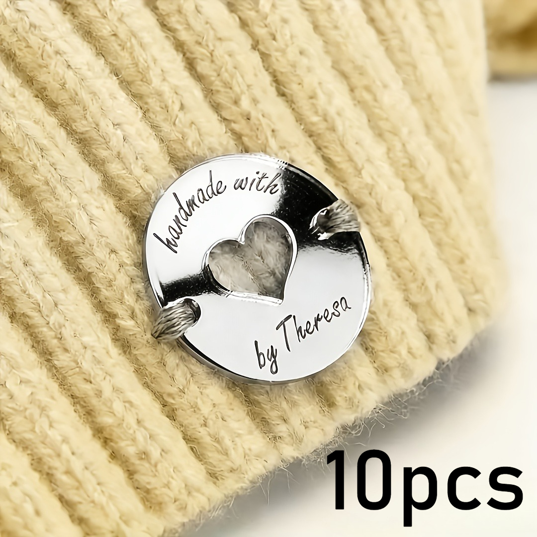 TEMU 10/30/50 piezas de etiquetas acrílicas con botón de espejo grabadas personalizadas, etiquetas acrílicas de espejo personalizadas, adornos