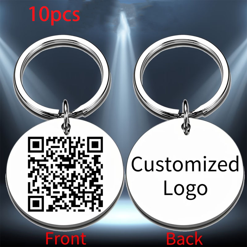 TEMU Custom Round Keychain Logo Text And . Stainless Steel Material Fits Anniversary Colleague And Business Gifts. It Applies To Party Graduation And