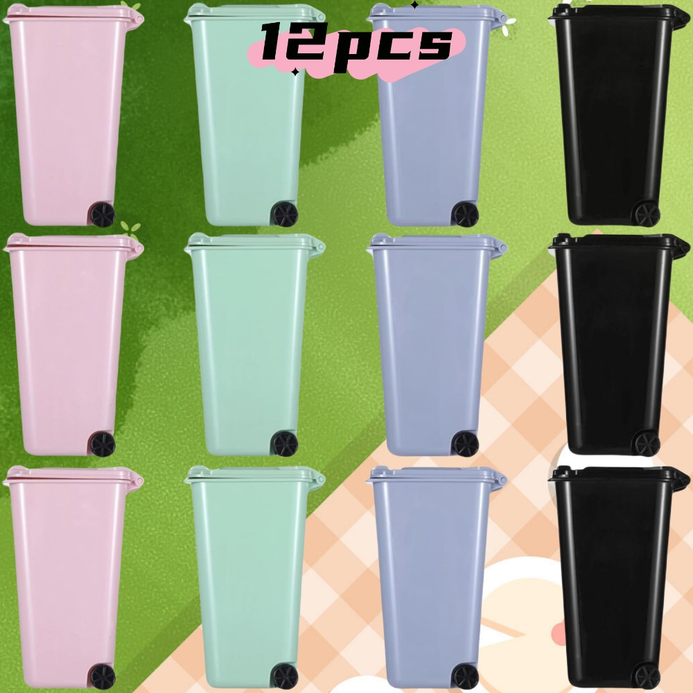 12pcs Mini Trash Can Pen Holders - Colorful Desk Organizers for Pencils & Pens, Compact Recycling Bin Design, Ideal for Office & School Supplies,   Students and Professionals, Office Supplies And Accessories, Trash Can With Big Lip Pencil/pen Holder, Paper Pencil Holder, Desk Organizer, Office Desk Accessory, School Supplies, Desk Pen Holder, Office Organizer, Pot Crayon Bureau