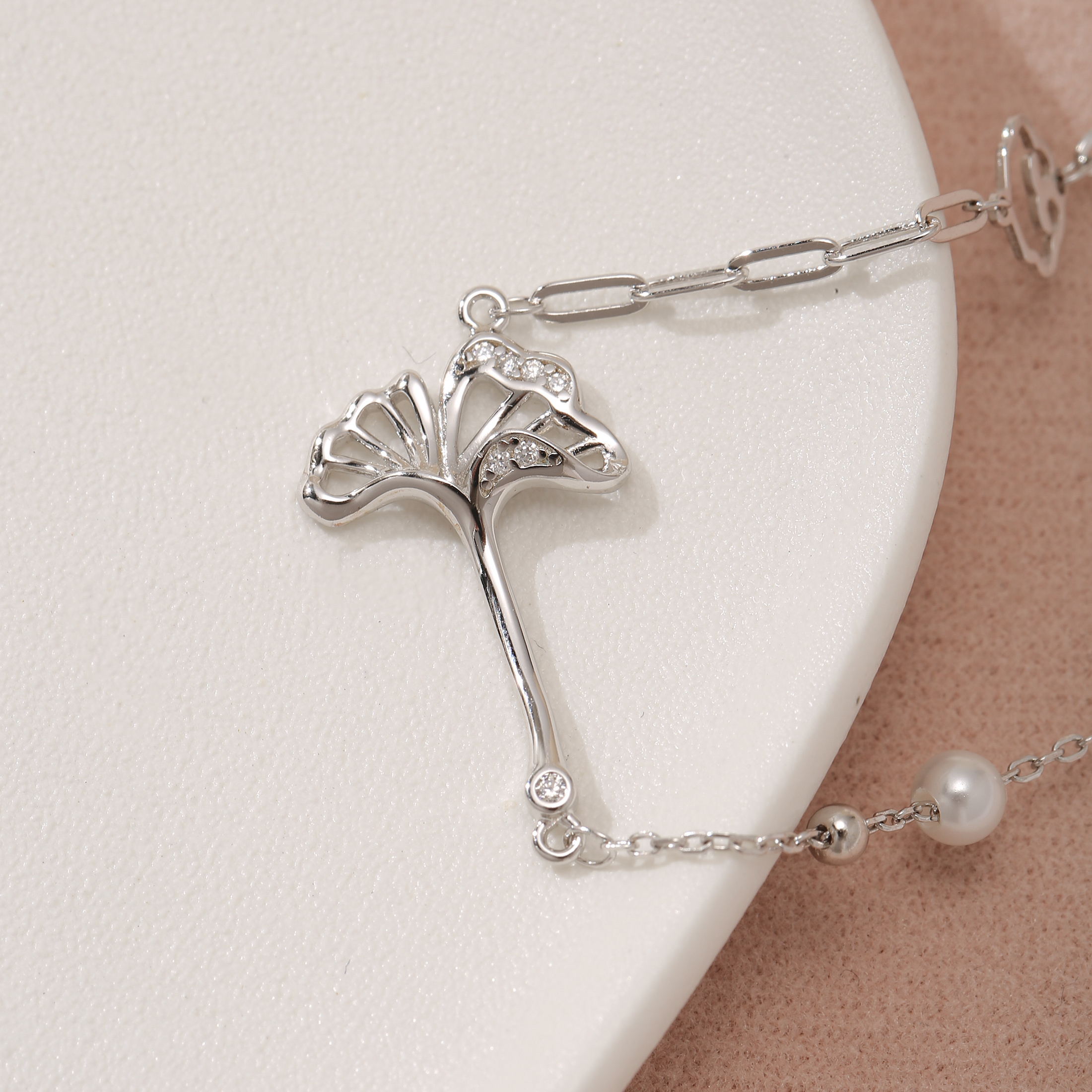 Women's Ginkgo Leaf Bracelet s925 Silver 2g Party Vacation