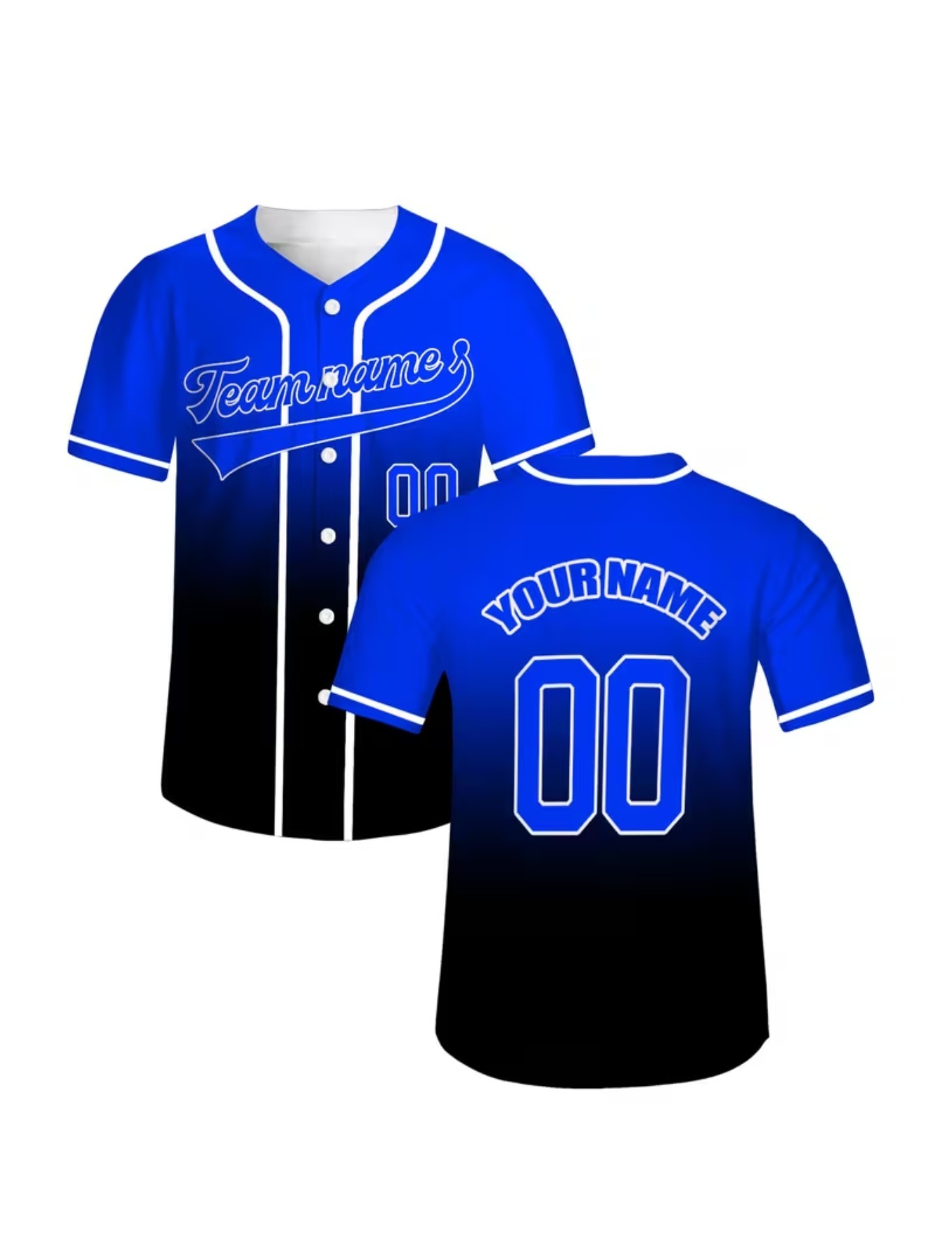 Custom Team Name And Number Baseball Jersey, Button-Up Closure, Personalized Text And Numbers, Spring Summer Fall Training Uniform, Suitable for Team Uniforms, Casual Baseball Competition
