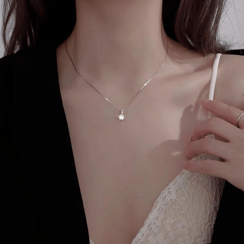 

Shiny Women's Necklace With Zirconia Teardrop Pendant, Necklace, 's Day , Jewelry