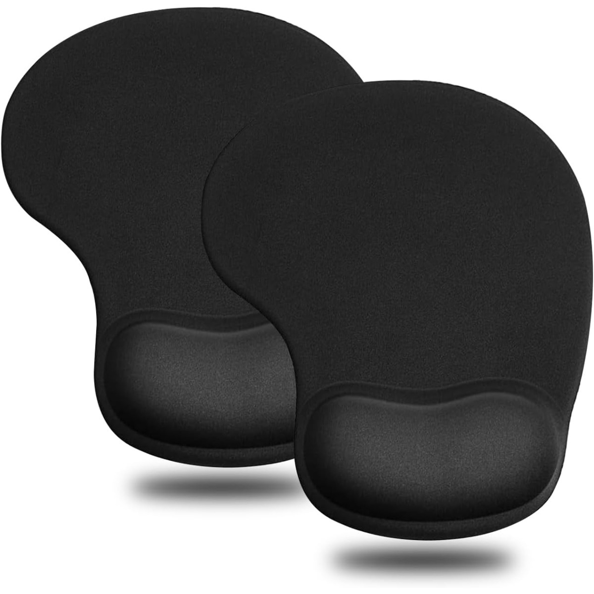 E-shop Mauspad, 2er-Pack ergonomische Mauspads mit komfortabler Gel-Handgelenkstütze und Lycra-Stoff, rutschfeste PU-Basis für einfaches Tippen,
