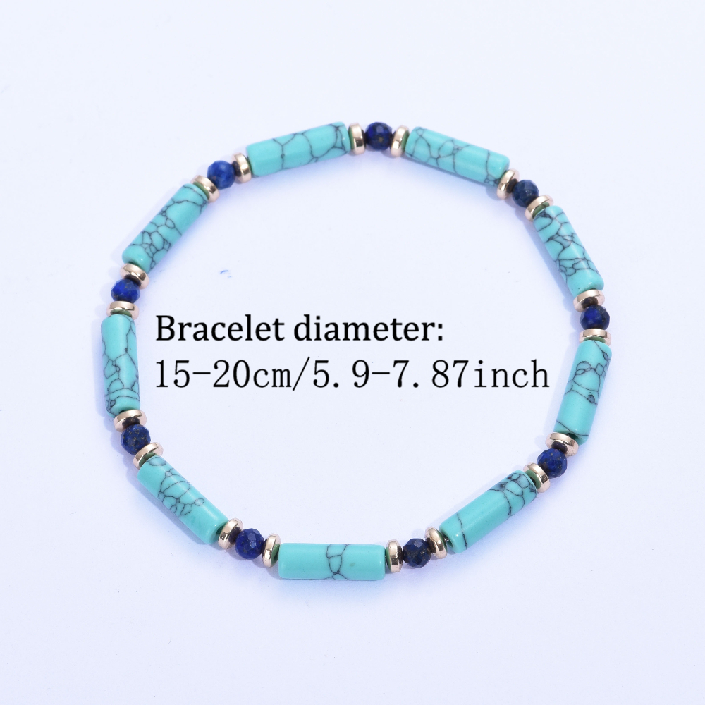 Turquoise & Lapis Lazuli Barrel Bead Bracelet