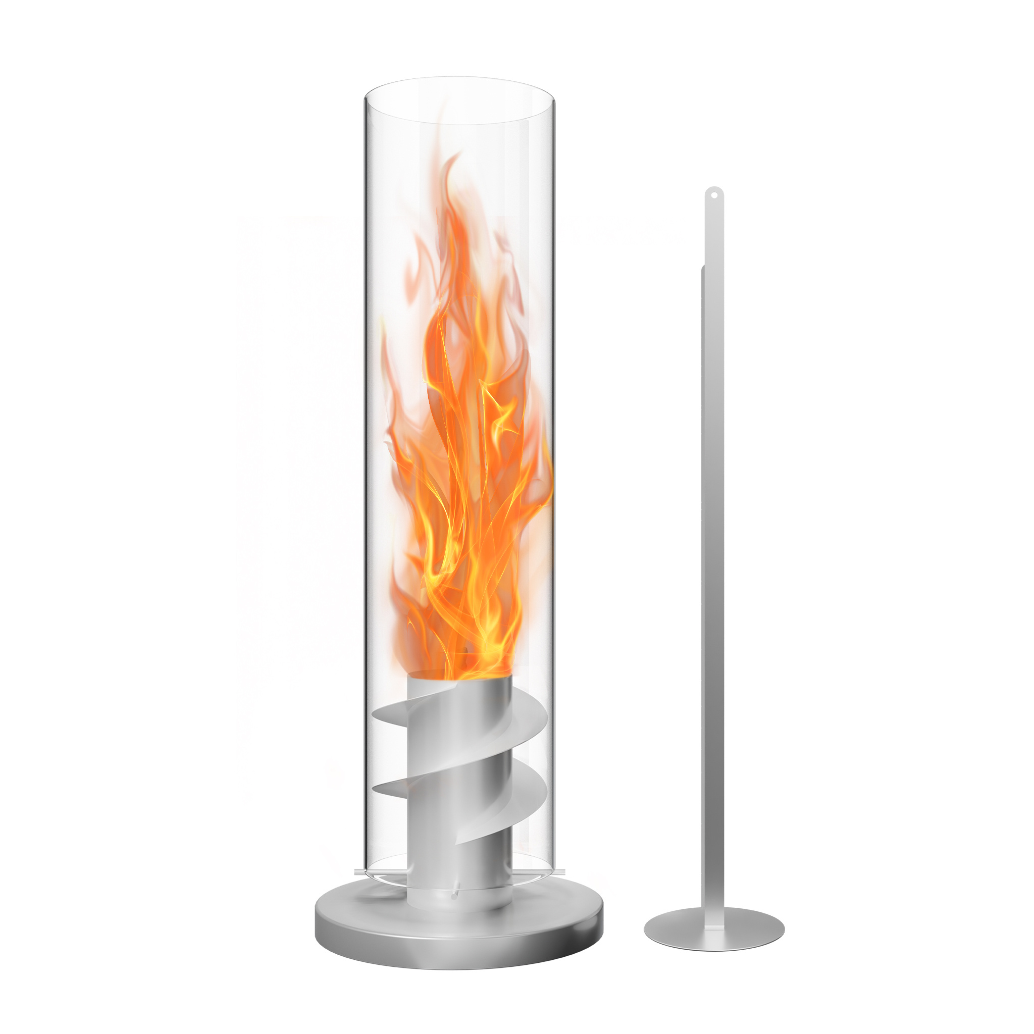 40cm/56cm/70cm High Tabletop Fireplace With Fire Extinguishing Aid, Suitable For Indoor And Outdoor Use On Patios, And Gardens, In Black Or Silver