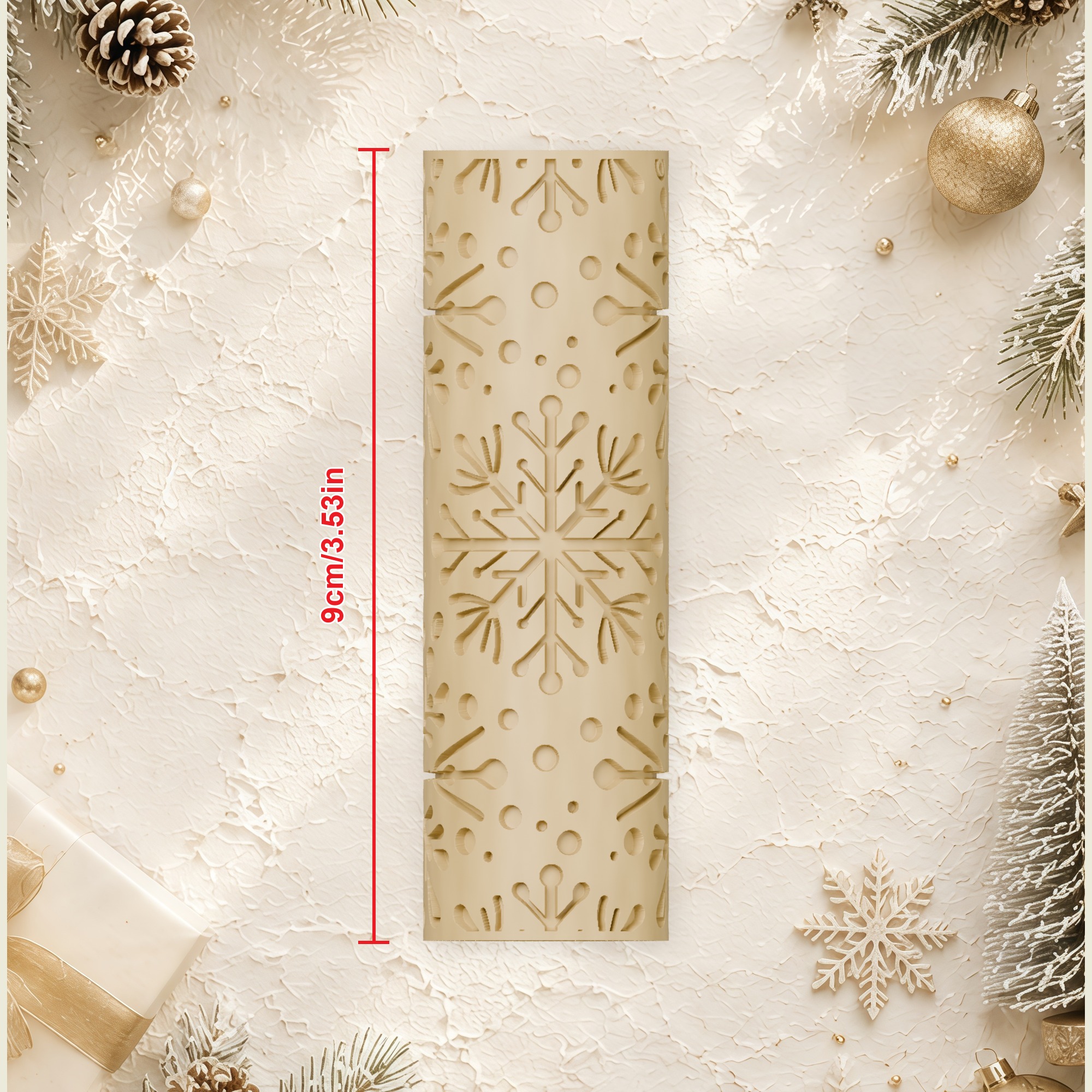TEMU Snowflake Texture Roller With Snowflake Patterns - Plastic Embossing Tool Suitable For Ceramics, Polymer Clay, Pottery, Jewelry Making &